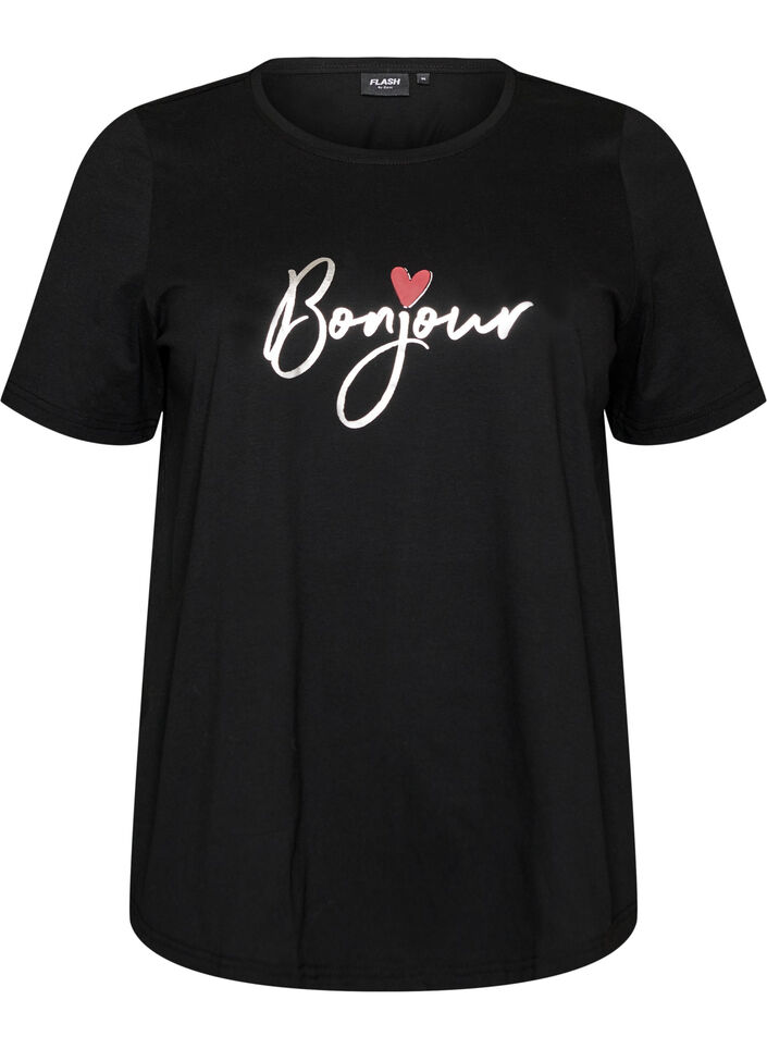 T-shirt med tryck, Svart, Packshot image number 0