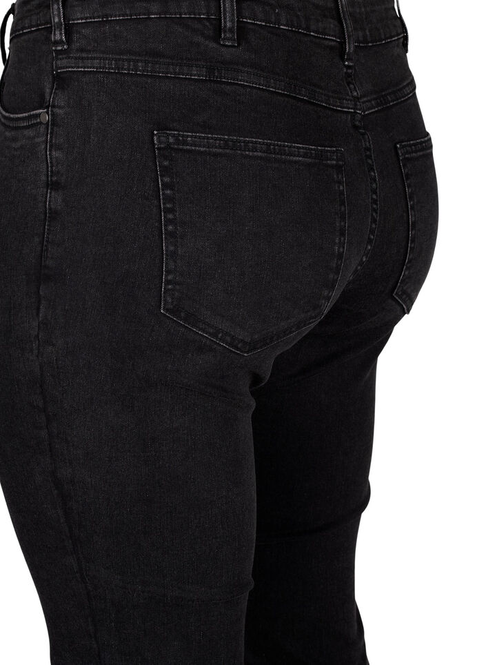 Formklippta Emily jeans med fransig fåll, Dark Grey Denim, Packshot image number 3