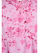 Blommig blus med volangkrage och peplumeffekt, Rosa, Packshot image number 2