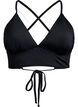 Bikinitopp med avtagbara pads och knytband i ryggen, Svart, Packshot image number 0