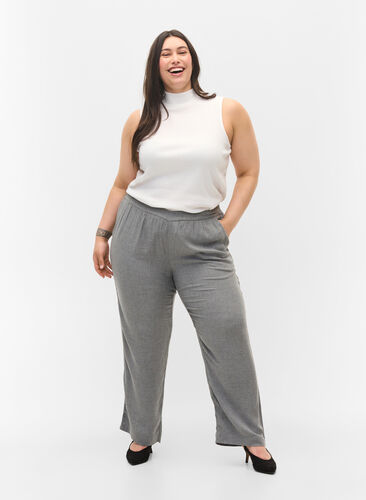 Klassiska byxor med fickor, Grey Melange, Model image number 0
