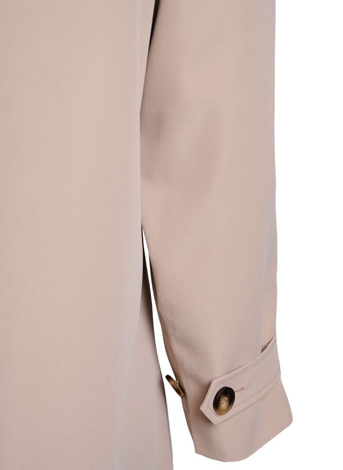 V&aring;rjacka med krage i mockaimitation och dold kn&auml;ppning, Beige, Packshot image number 4