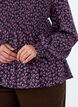 Blus med smock upptill och blommigt m&ouml;nster, Bl&aring;, Model image number 3