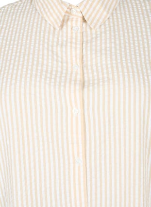 Lång randig bomullsskjorta, White/Natrual Stripe, Packshot image number 2