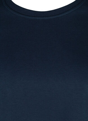 Croppad sweatshirt med rund halsringning, Navy Blazer, Packshot image number 2