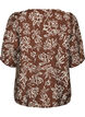 Blus i viskos med v-ringning, Brun, Packshot image number 1