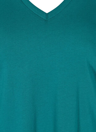 T-shirt i ekologisk bomull med v-ringning, Pacific, Packshot image number 2