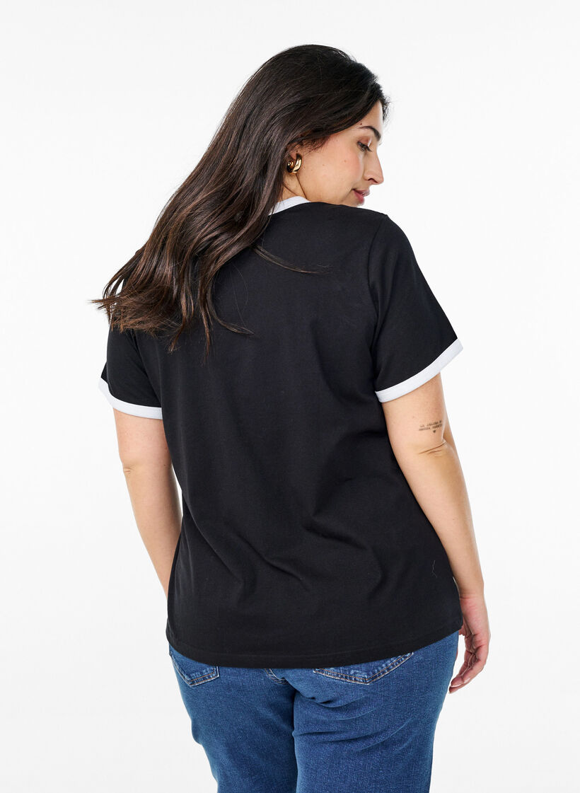 T-shirt med texttryck, Black w.An. Wh.Paris, Model image number 1