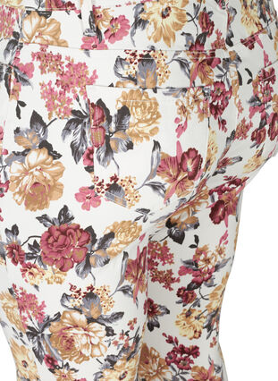 Amy jeans med blommigt mönster och super slim passform, White Flower AOP, Packshot image number 3