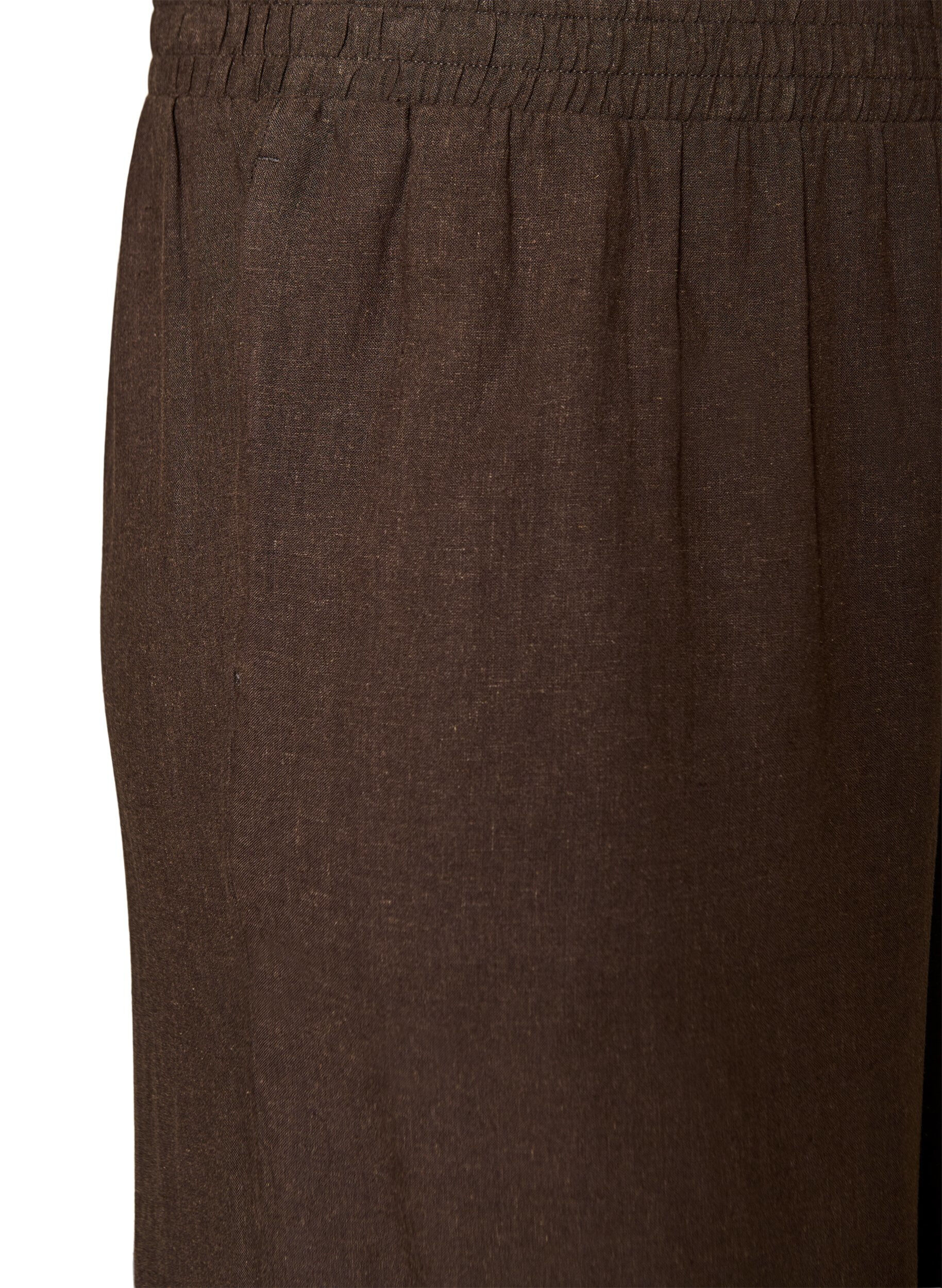 ZizziByxor med vida ben i linne och viskos, Brun, Packshot image number 2
