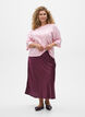 L&ouml;st stickad blus med korta &auml;rmar, Rosa, Model image number 1