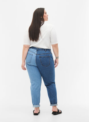 Tvåfärgade Mille Mom Fit-jeans, Lt. B. Comb, Model image number 1