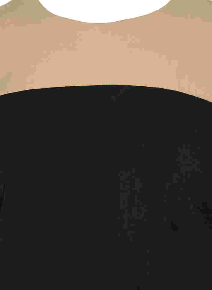 VisMidiklänning i viskos med färgblock, Black Comb, Packshot image number 2