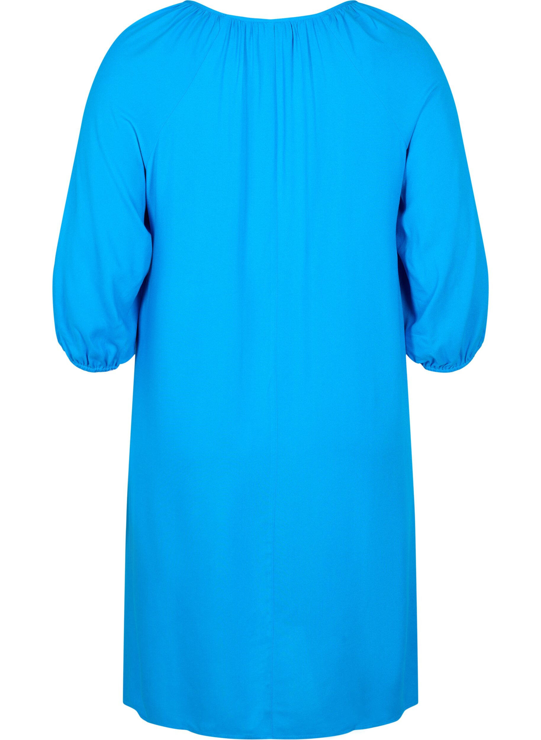 Zizzi Viskoskl&auml;nning med v-ringning, Indigo Bunting, Packshot image number 1