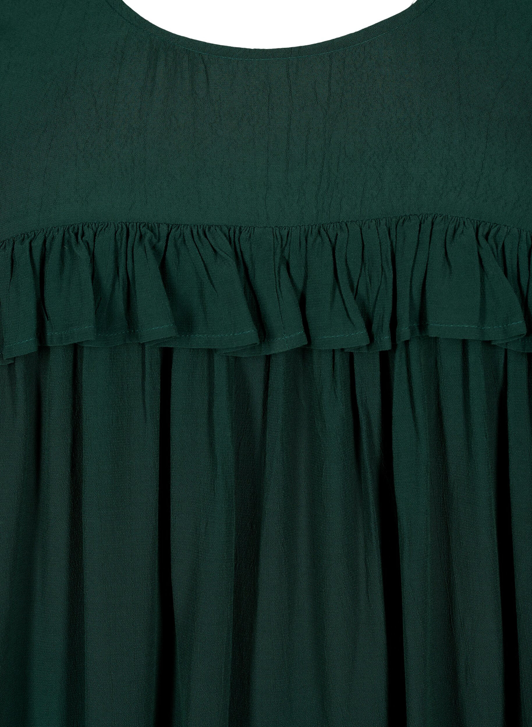 Zizzi Tunika i viskos, med volanger, Scarab, Packshot image number 2