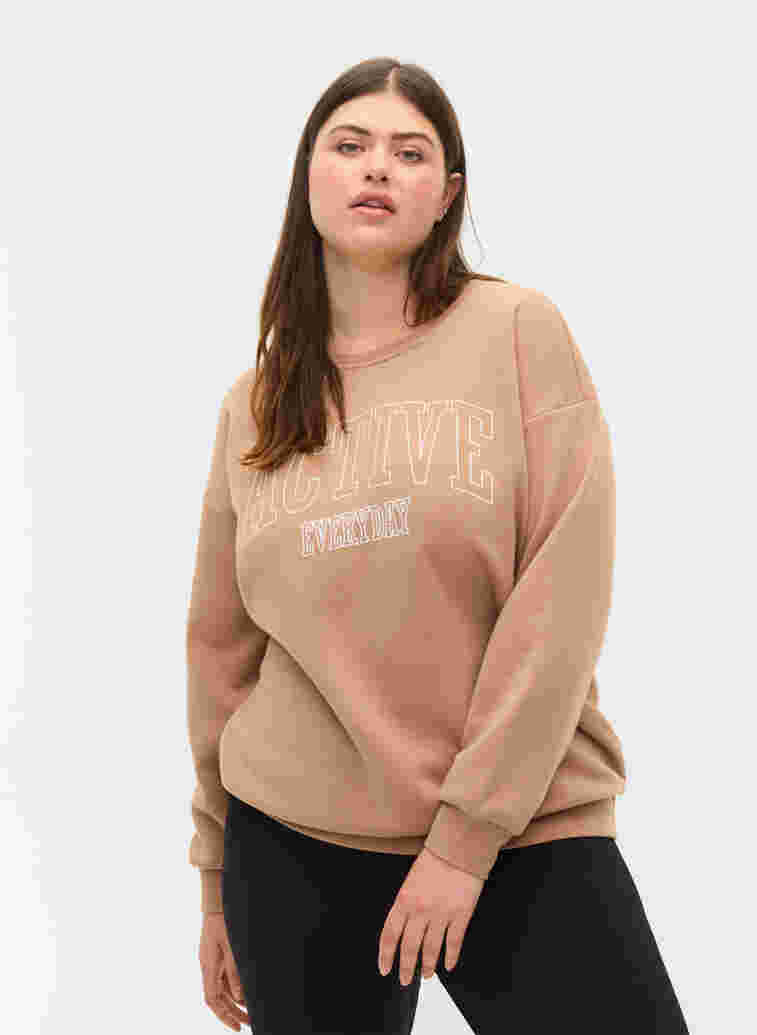 Sweatshirt med sportigt tryck, Tannin, Model