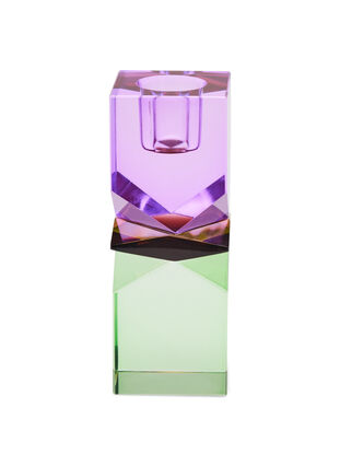 Ljusstake i kristallglas, Violet/Mint Comb, Packshot image number 0