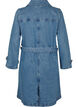 Trenchcoat i denim med bälte, Blue Denim, Packshot image number 1
