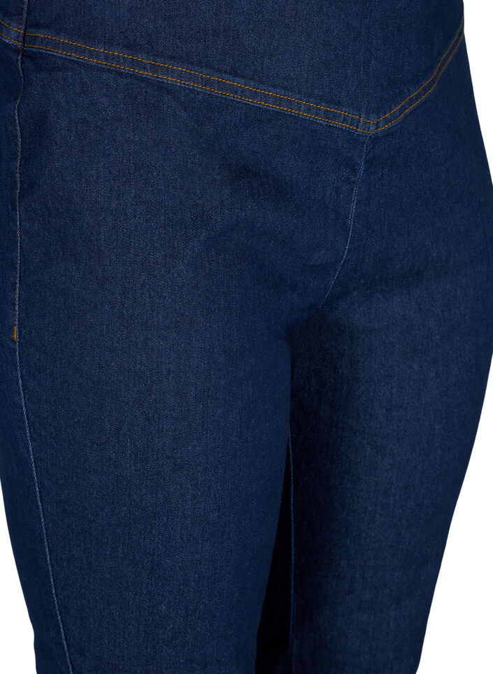 Sträckig bomullsblandning jeggings, Dark blue, Packshot image number 2