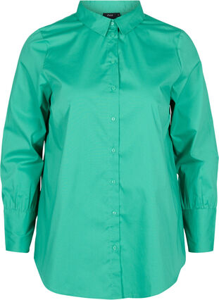 Långärmad skjorta med hög manschett, Holly Green, Packshot image number 0