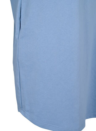 Kortärmad swetshirtklänning med huva, Faded Denim, Packshot image number 3
