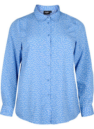 FLASH - Skjorta med prickar, Marina White Dot, Packshot image number 0