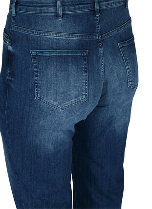 Regular Gemma jeans med hög midja, Blue denim, Packshot image number 3