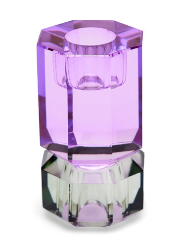 Kristall ljusstake, Olive/Violet, Packshot image number 0