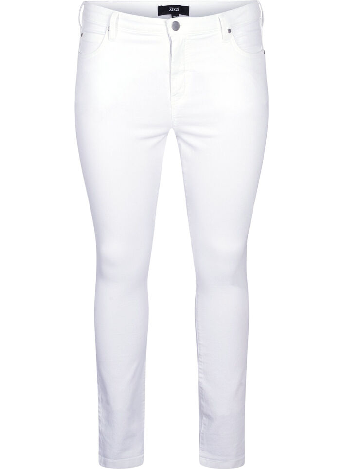 Super slim Amy jeans med hög midja, Vit, Packshot image number 0