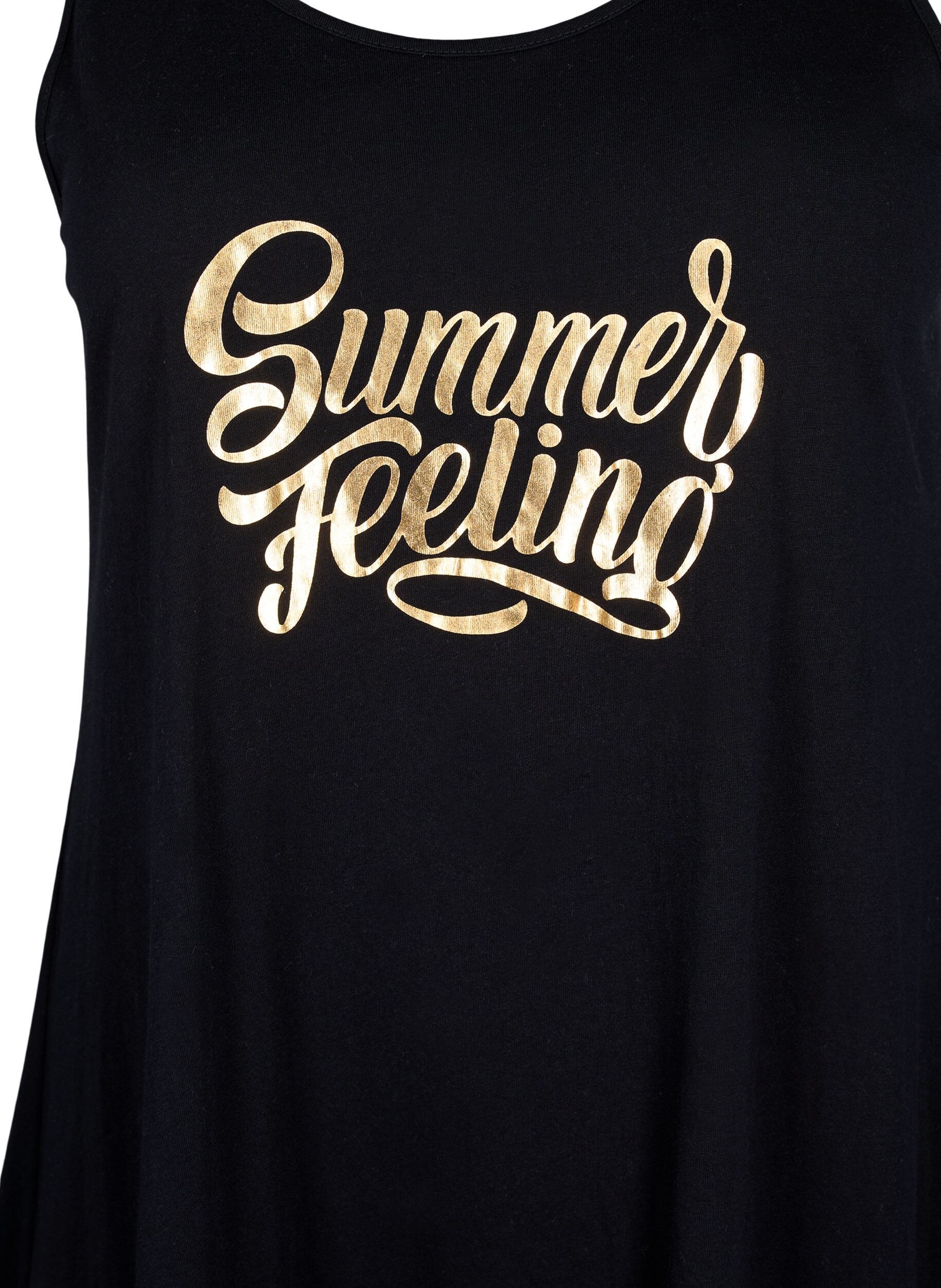 Zizzi &Auml;rml&ouml;s bomullskl&auml;nning med a-linjeform, Black W. Summer, Packshot image number 2