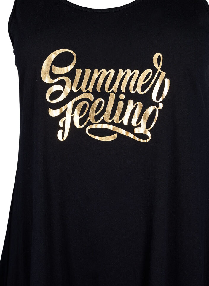 Ärmlös bomullsklänning med a-linjeform, Black W. Summer, Packshot image number 2