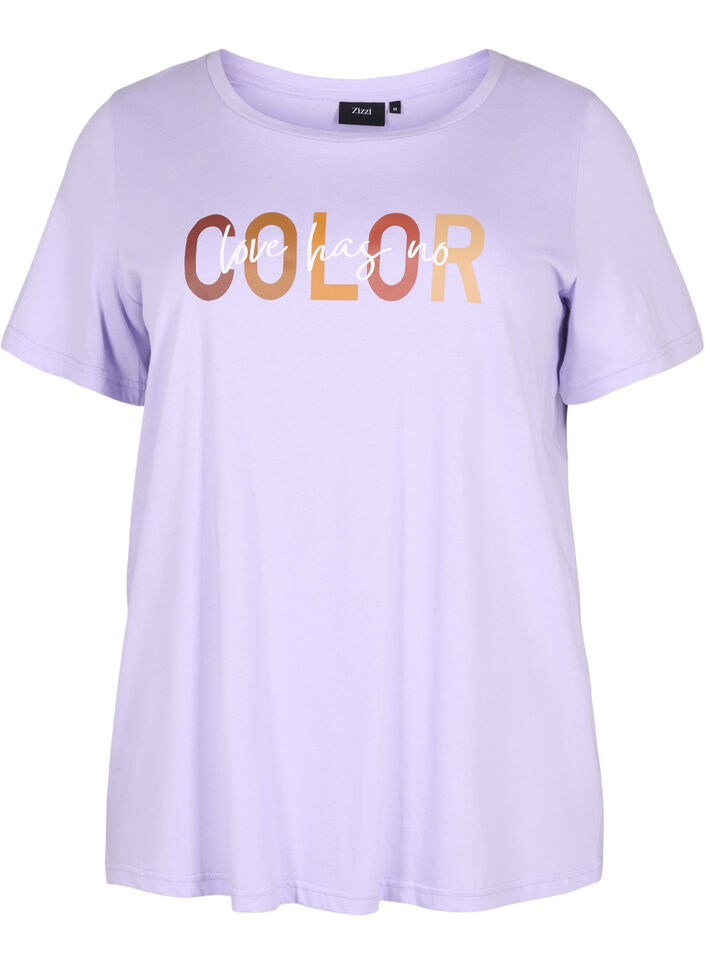 T-shirt i bomull med tryck, Lavender COLOR, Packshot image number 0
