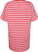 L&aring;ng oversized randig t-shirt i ekologisk bomull, Rosa, Packshot image number 1