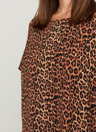 Kortärmad tunika med rund hals, Leopard AOP, Model image number 2