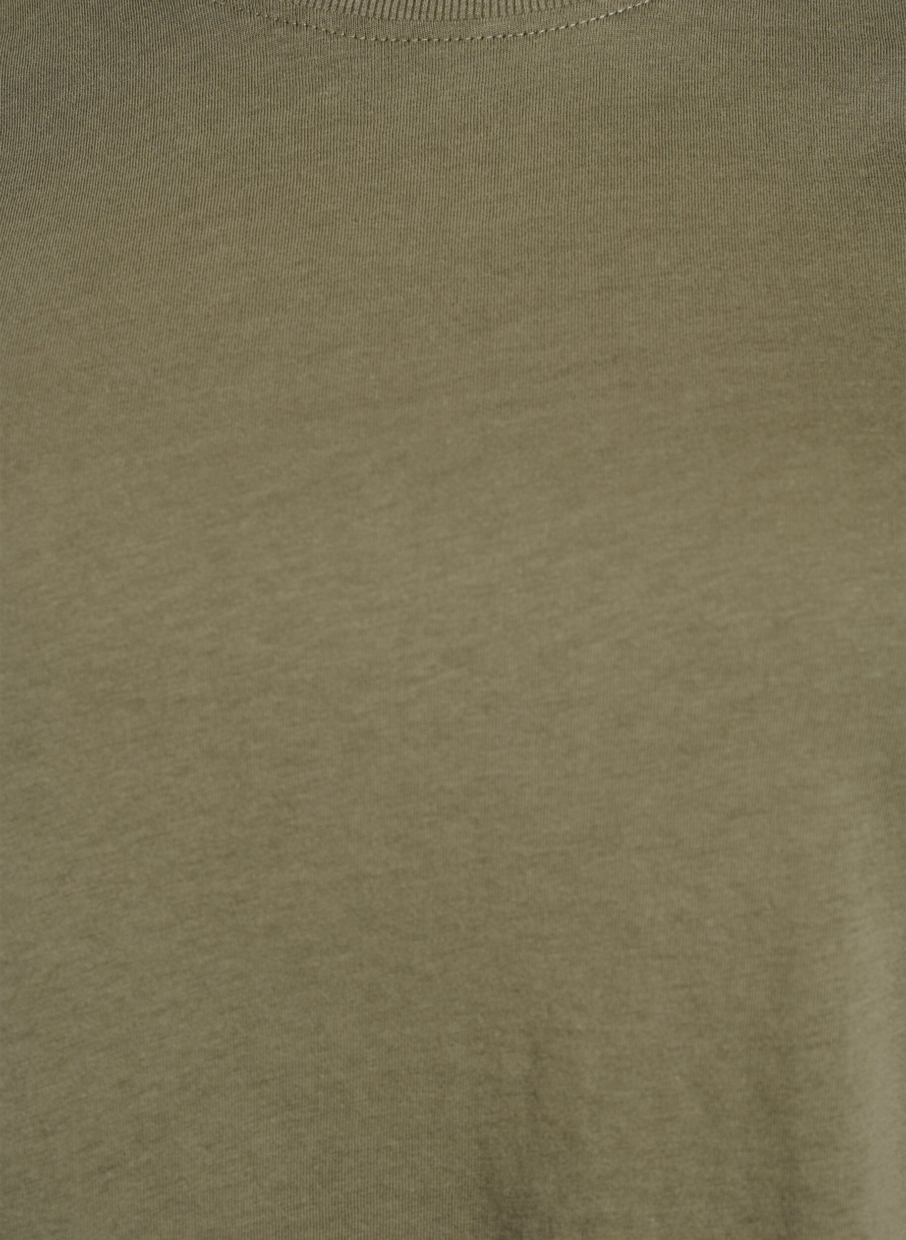 Zizzi Enkel t-shirt i bomull med rund halsringning, Gr&ouml;n, Packshot image number 2