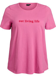 T-shirt med tryck, Rosa