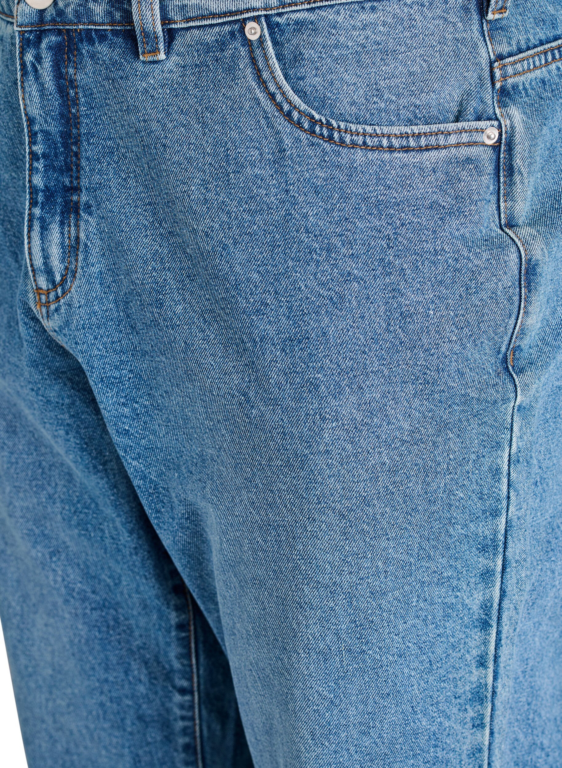 Zizzi Mille mom jeans med h&ouml;g midja, Bl&aring;, Packshot image number 2