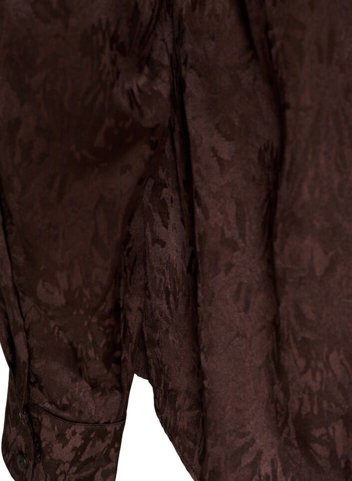 Skjorta med ton-i-ton paisleym&ouml;nster, Brun, Packshot image number 3