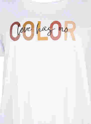 T-shirt i bomull med tryck, Bright White COLOR, Packshot image number 2