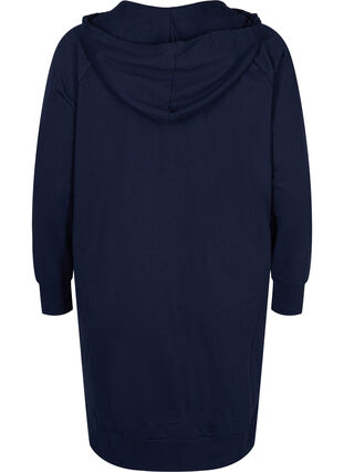 Sweatshirtklänning med huva, Navy Blazer PRINT, Packshot image number 1