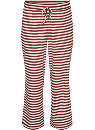 Randiga pyjamasbyxor med h&ouml;g midja och vida ben, R&ouml;d