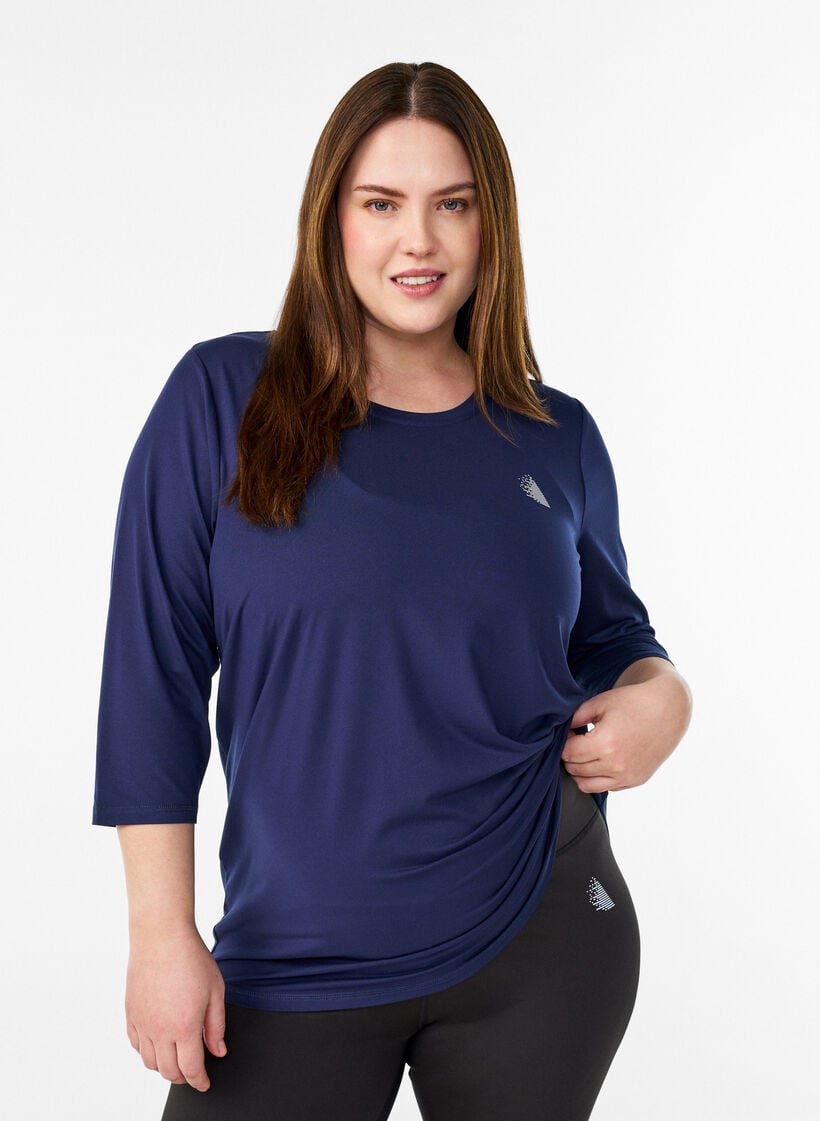 Tr&auml;ningstr&ouml;ja med 3/4 &auml;rmar, Bl&aring;, Model image number 0