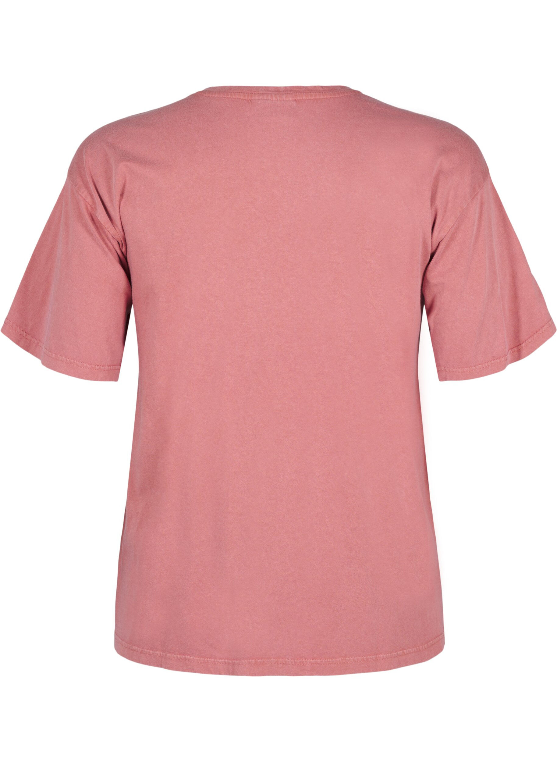 Zizzi T-shirt med p&auml;rlor, Heather Rose Washed, Packshot image number 1