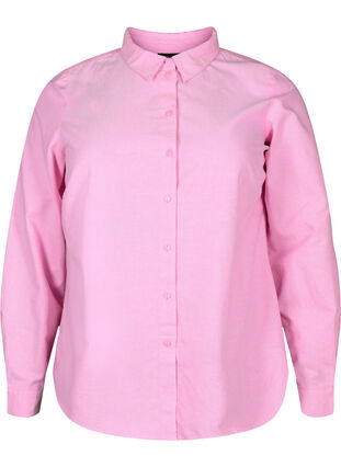 Långärmad bomullsskjorta, Pink Frosting, Packshot image number 0