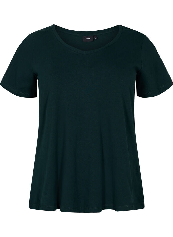 Enf&auml;rgad t-shirt i bomull, Gr&ouml;n, Packshot image number 0
