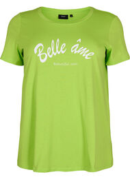 T-shirt i bomull med tryck, Lime Green w. Bella