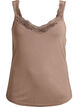Topp i viskos med spetskant, Beige, Packshot image number 0