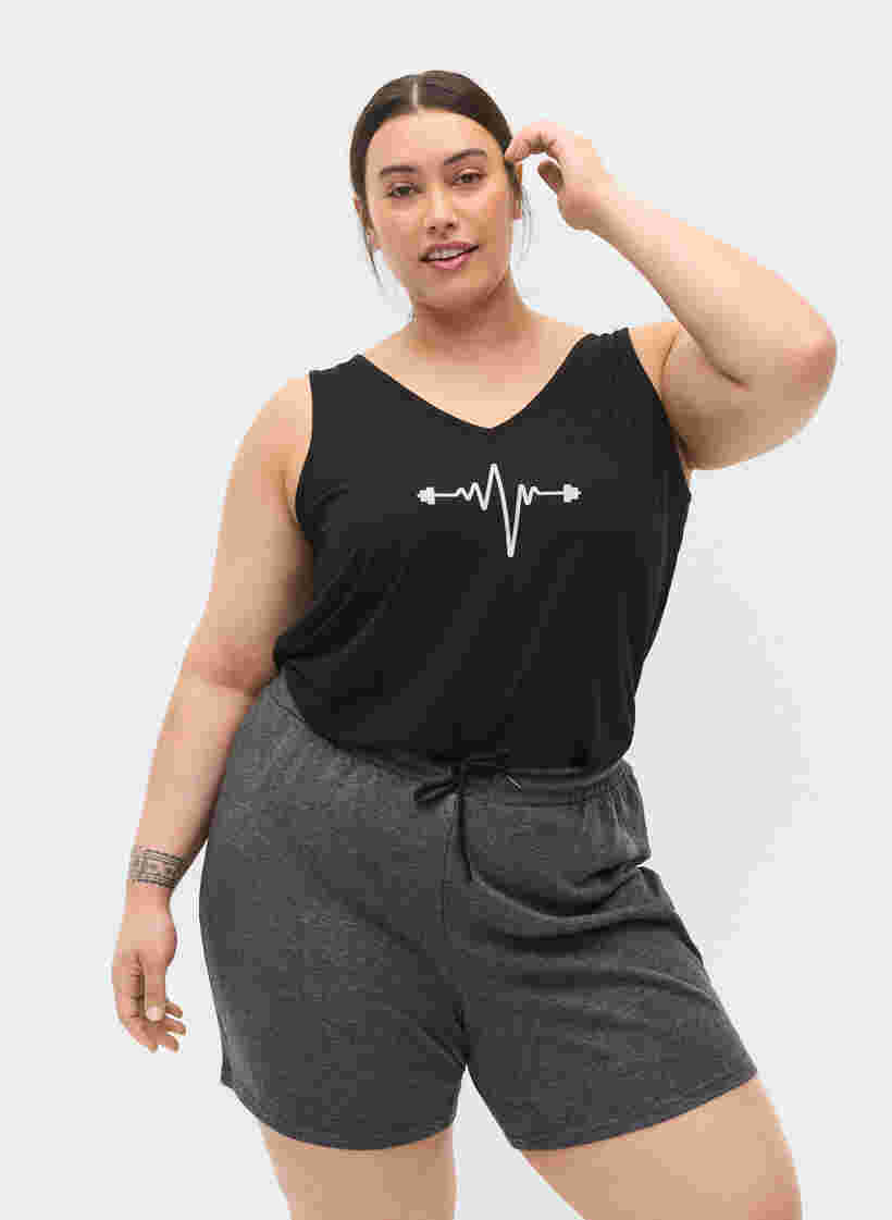 Träningsshorts med dragsko, Dark Grey Melange, Model image number 0