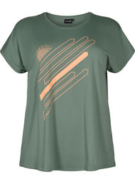 Kortärmad träningst-shirt med tryck, Laurel W. w. Print