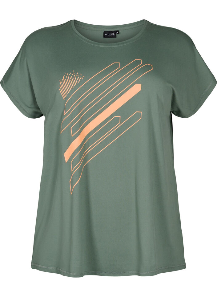 Kortärmad träningst-shirt med tryck, Laurel W. w. Print, Packshot image number 0